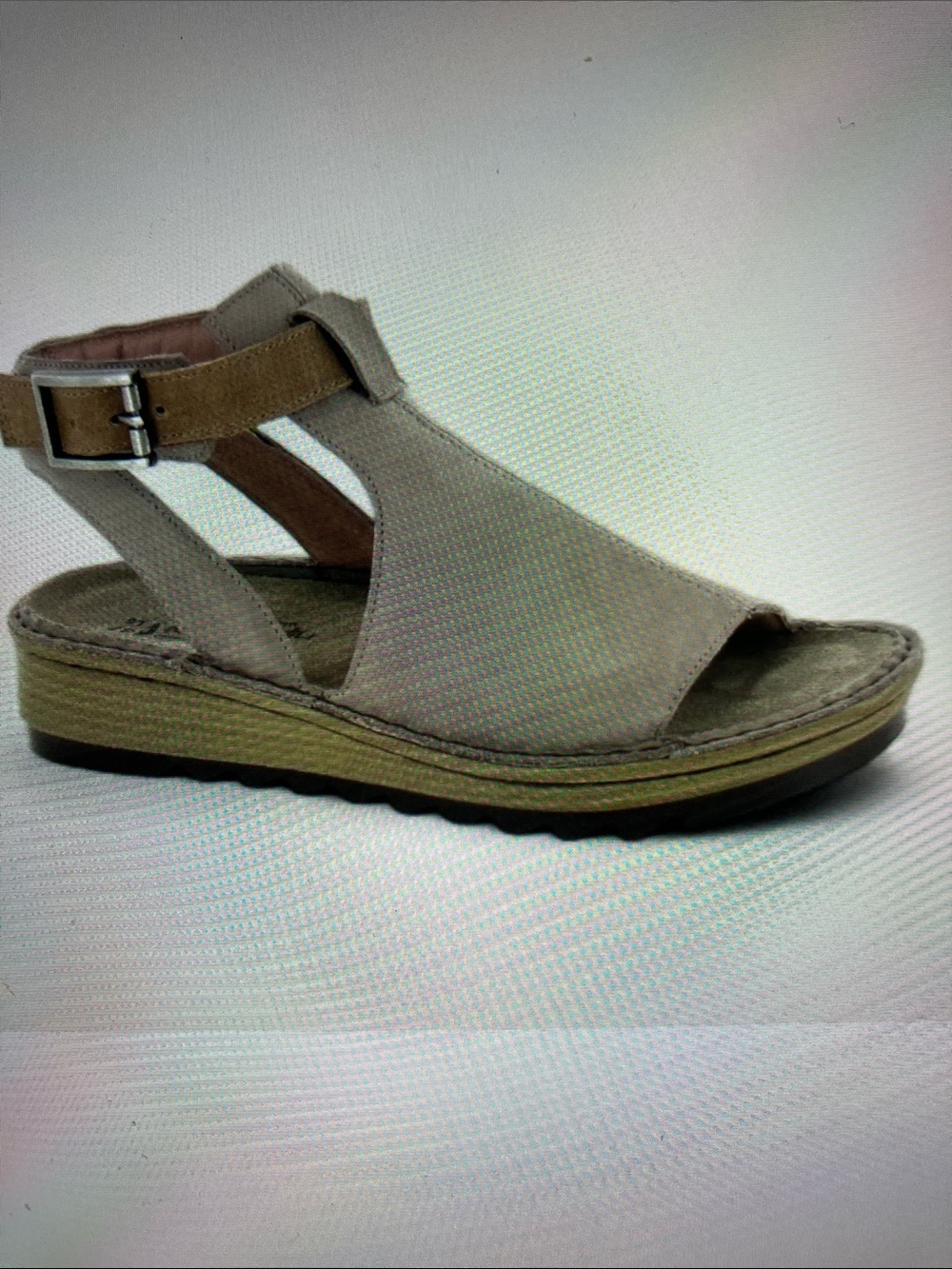 Naot Verbena Sandal — Stone Nubuck with Latte Brown Sole